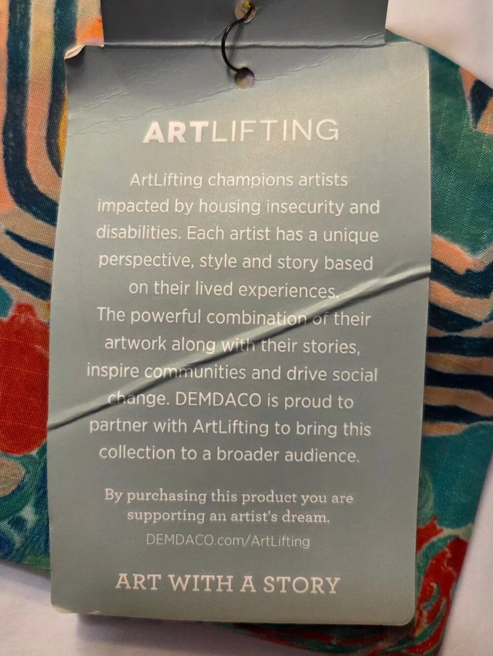 ​DEMDACO ArtLifting Floral Stripes Foldable Tote Bag Alicia Sterling Beach